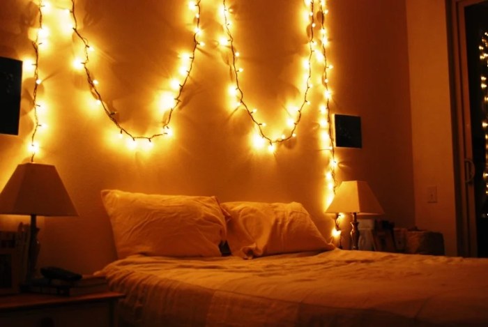 How to decorate bedroom with christmas lights