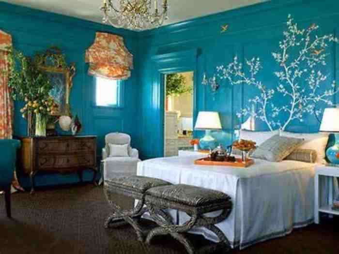 How to decorate a blue bedroom