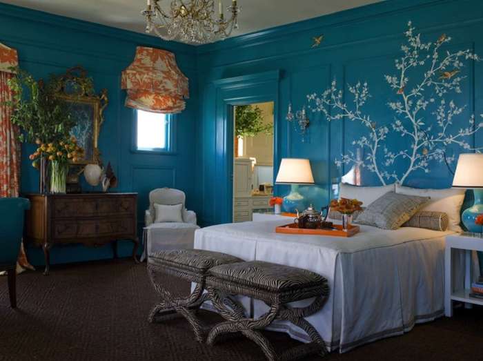 How to decorate a blue bedroom