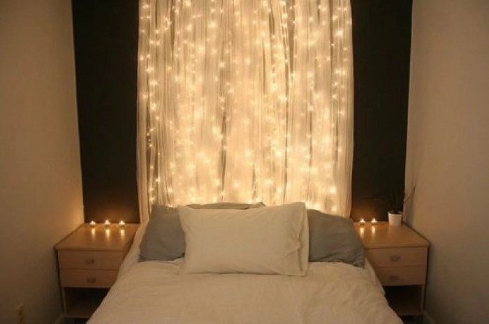 How to decorate bedroom with christmas lights