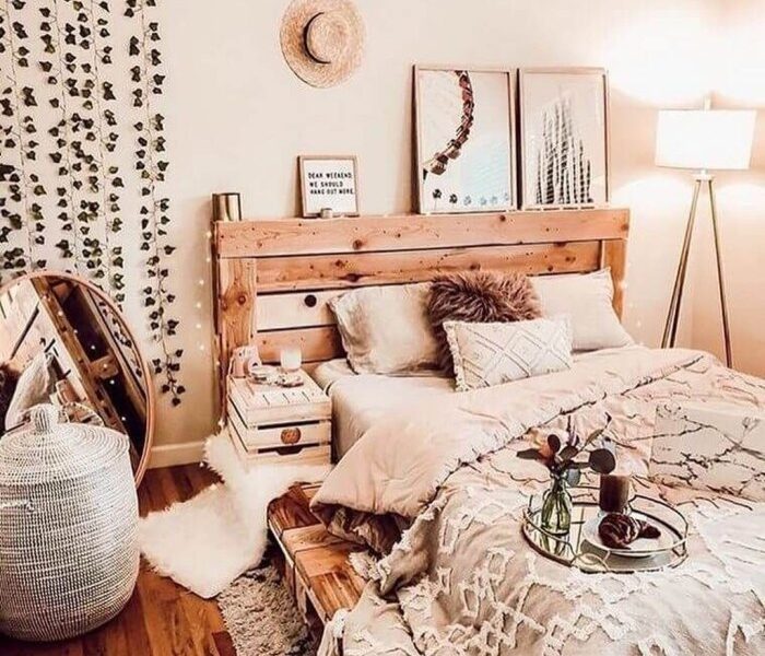 How to decorate a boho bedroom chest