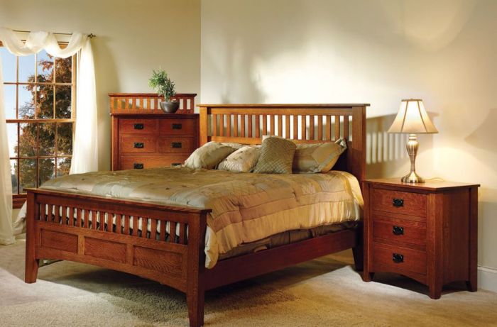 Mission bedroom set furniture madrid amish