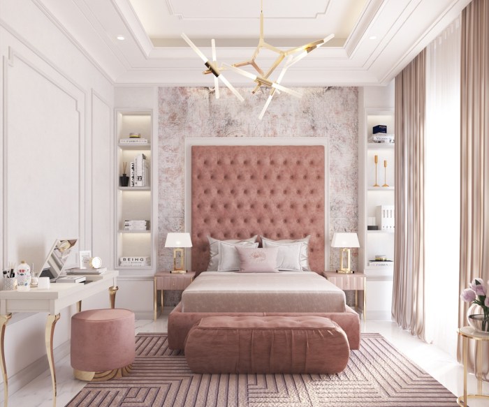 How to decorate a bedroom with pink carpet