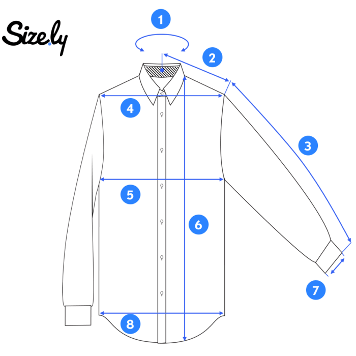 Men's xl dress shirt measurements