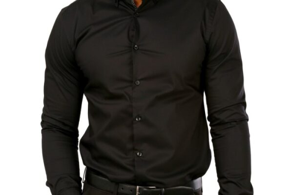 Cheap black mens dress shirts