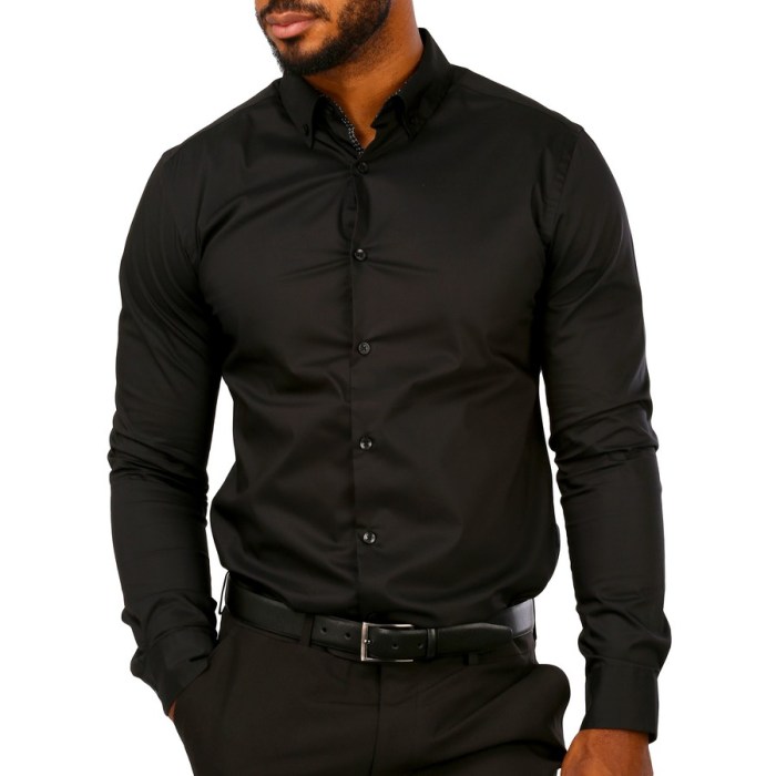 Cheap black mens dress shirts