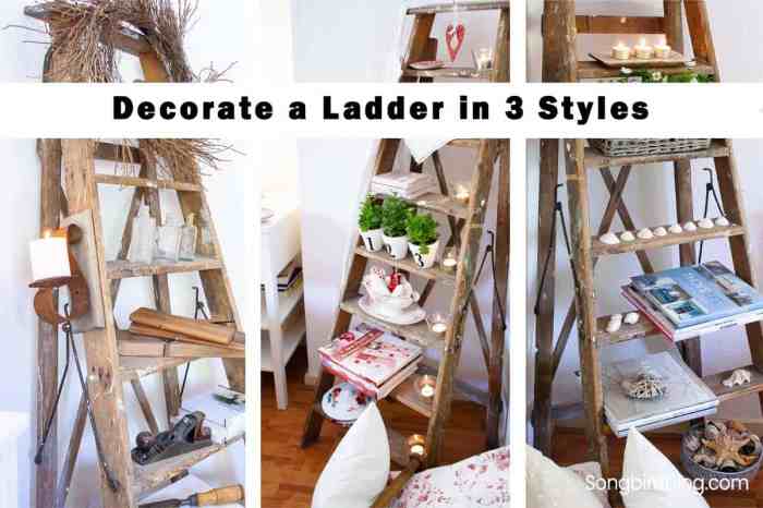 How to decorate a ladder in living room