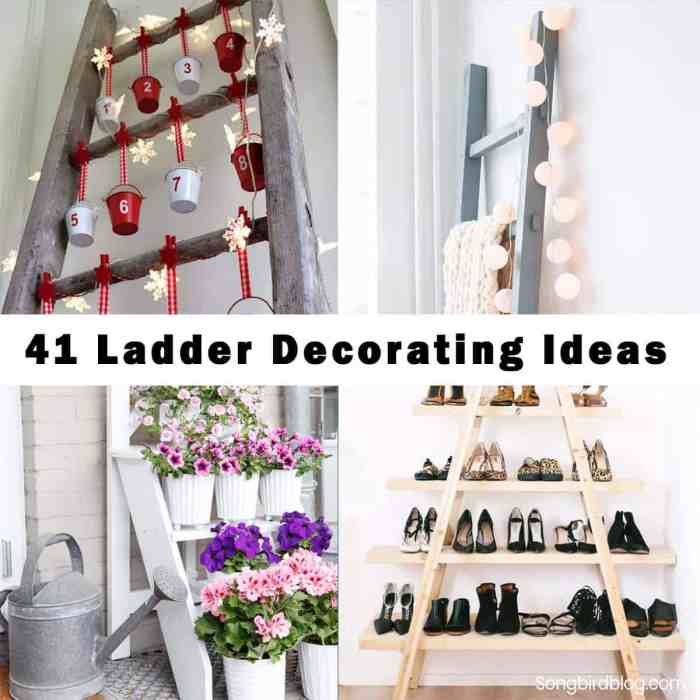 How to decorate a ladder in living room